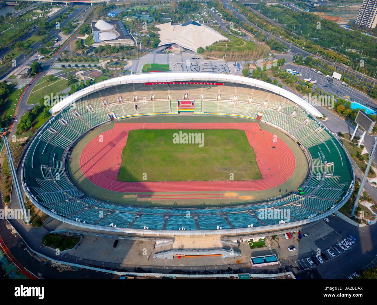 Parc sportif de Yangzhou, province du Jiangsu, Chine Banque D'Images