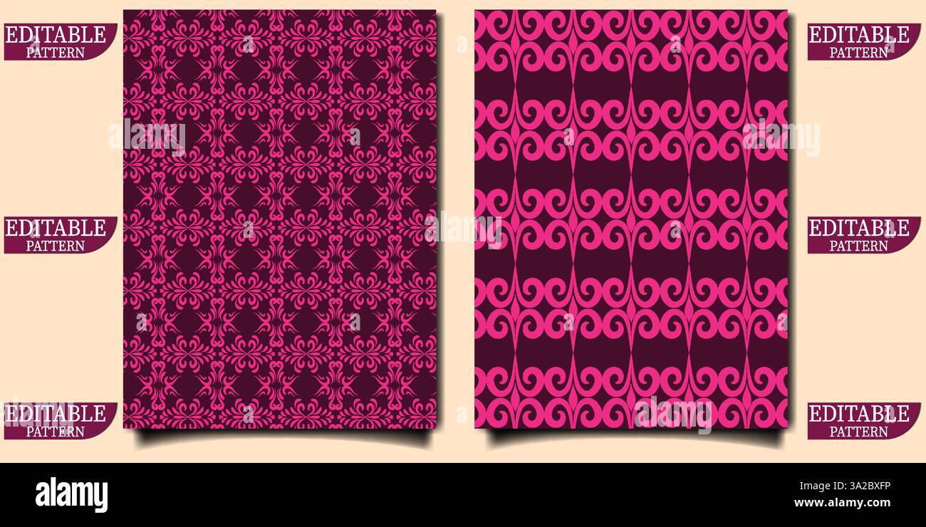 Ensemble d'icônes de modèle sans couture floral abstrait pour votre conception, peut être utilisé dans la conception de vêtements, la broderie, la bordure, l'art vectoriel d'ensemble d'icônes facilement modifiable Illustration de Vecteur