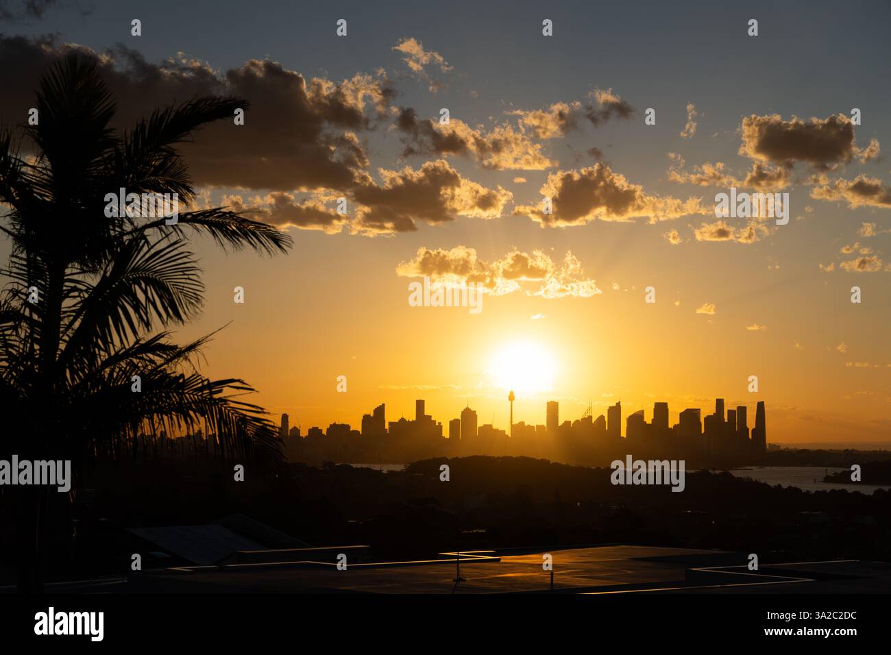 Sydney City Skyline at Sunset Banque D'Images