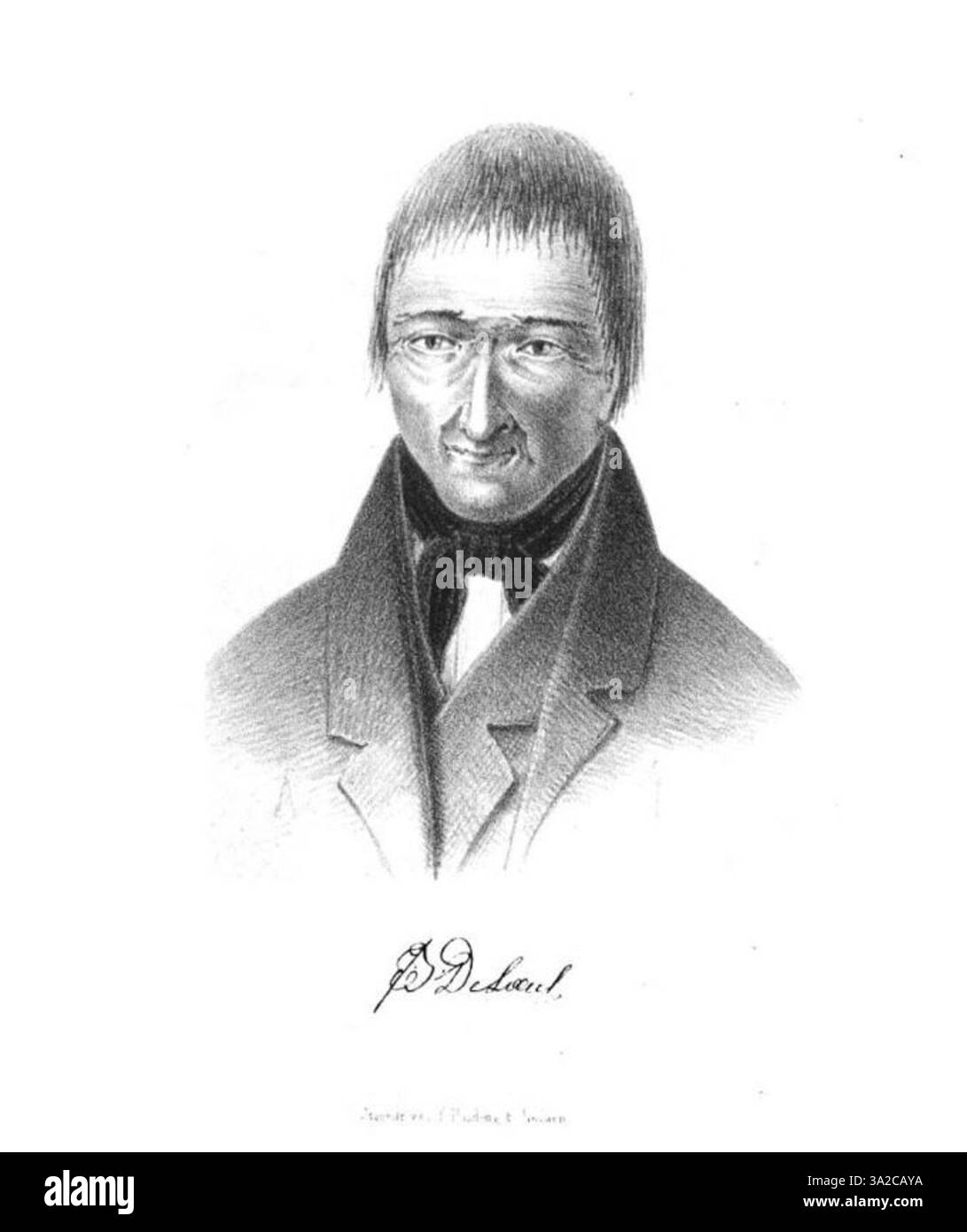 Le portrait lithographié de Jean Baptiste de Loeil, réalisé vers 1850, met en valeur la technique de gravure détaillée de l’artiste. Le portrait offre une représentation détaillée des traits de de Loeil en mettant l’accent sur le réalisme et les caractéristiques de l’époque. Banque D'Images