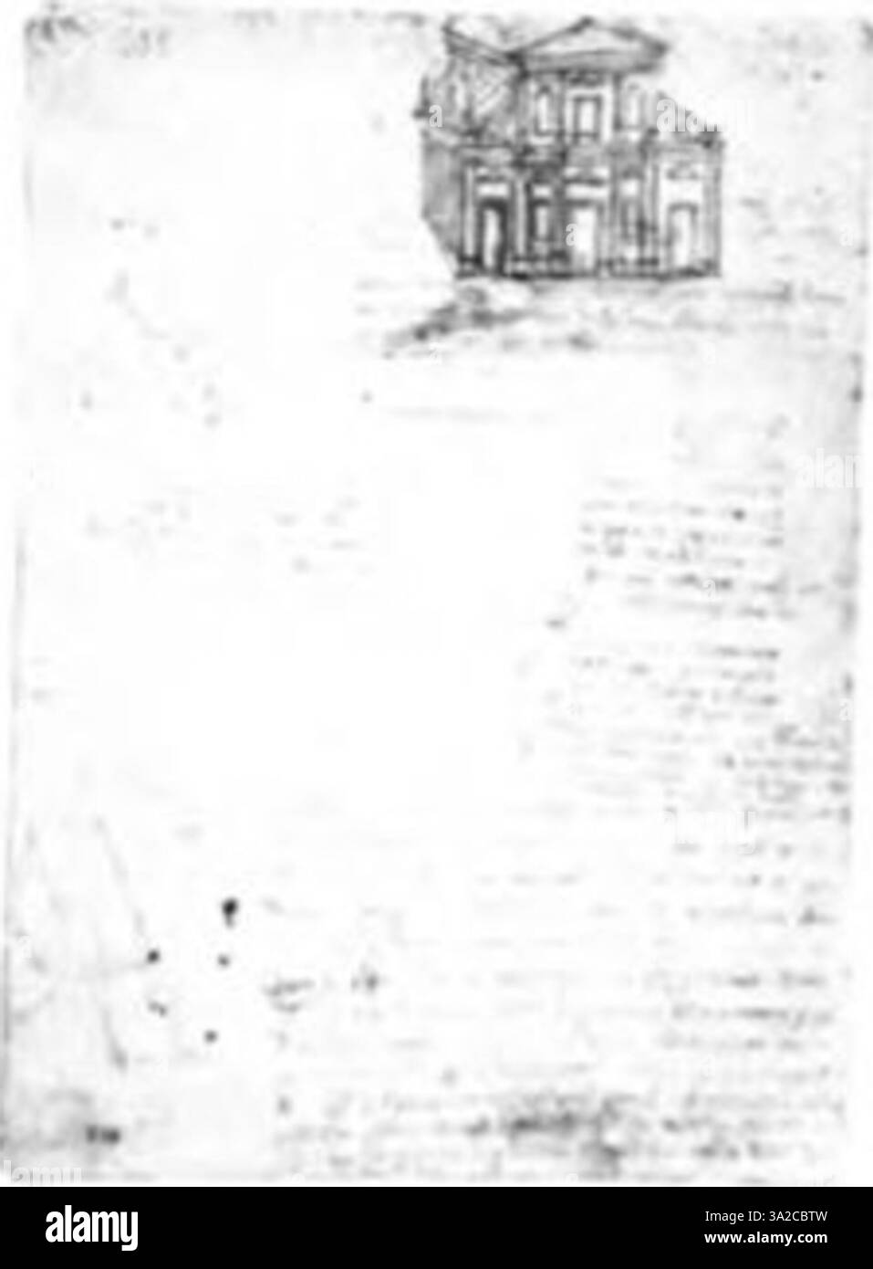 Le dessin de Léonard de Vinci catalogué sous le nom de Zöllner 497 démontre sa profonde compréhension du corps humain. Ce travail est un excellent exemple de son exploration de l’anatomie et du lien entre l’art et la science. Banque D'Images