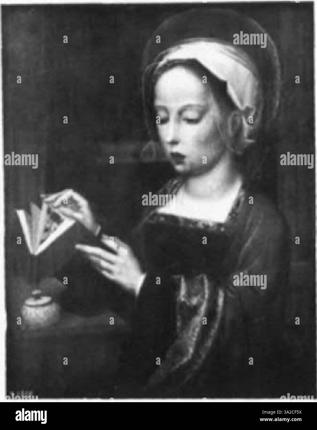 Cette peinture d’Adriaen Ysenbrant illustre le maniérisme anversois à travers ses figures allongées et ses contrastes dramatiques. L’iconographie religieuse détaillée et les expressions émotionnelles contribuent à l’intensité spirituelle globale de l’œuvre. Banque D'Images