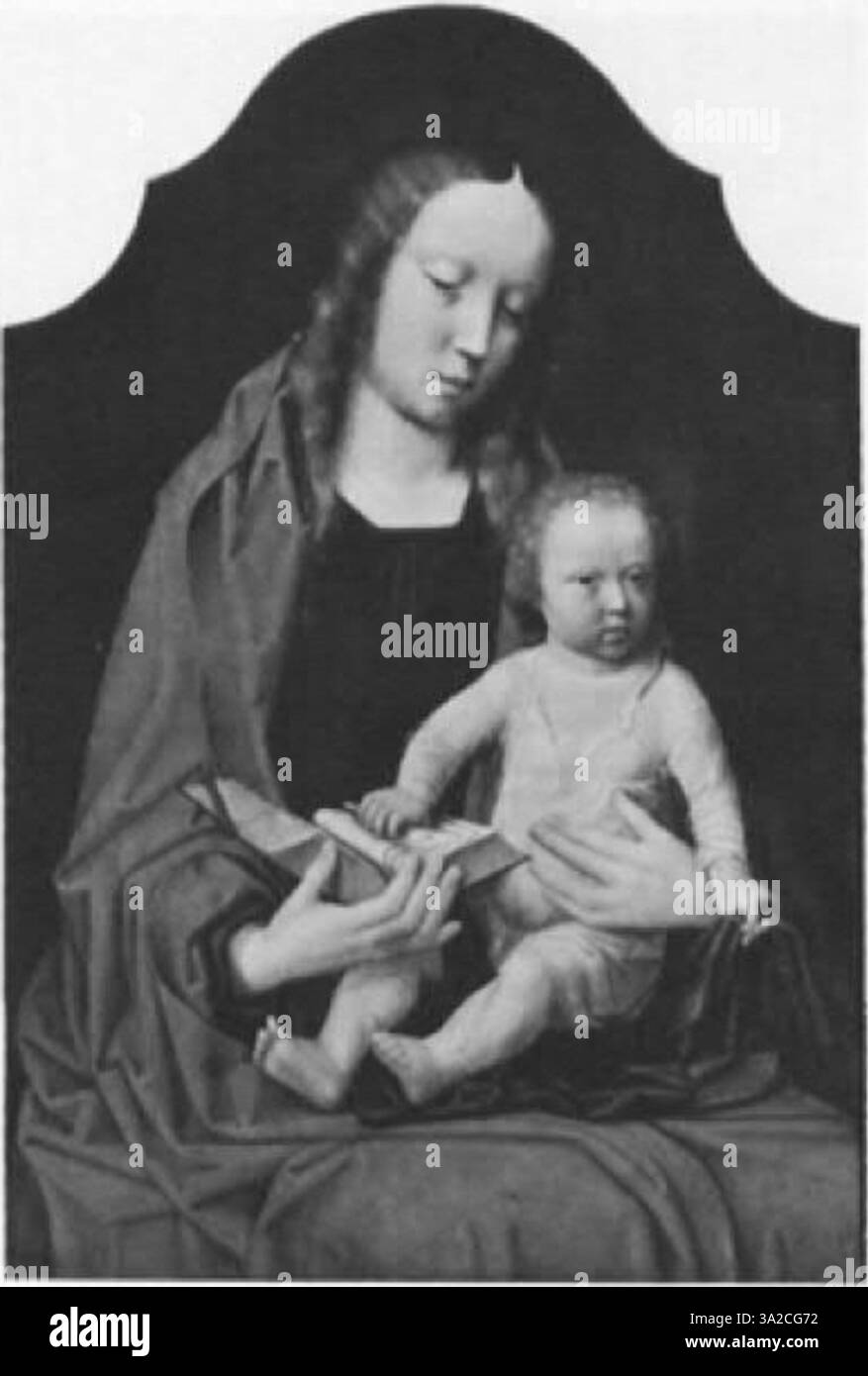 La peinture d’Adriaen Ysenbrant présente des figures allongées et une iconographie religieuse complexe, caractéristiques du maniérisme anversois. Les expressions émotionnelles des figures sont soulignées par le contraste de la lumière et de l’ombre. Banque D'Images