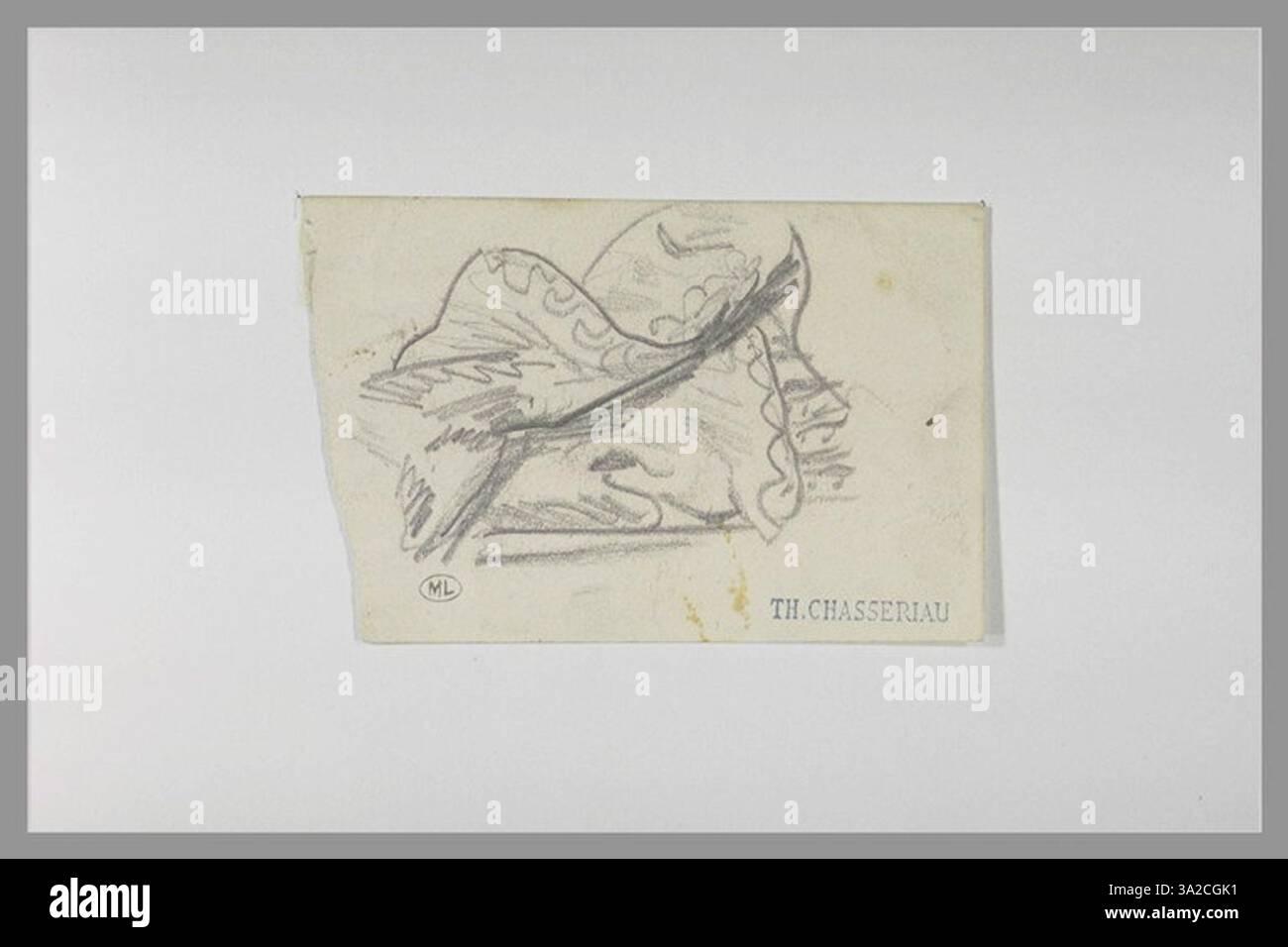 Cette étude de Théodore Chassériau représente une selle de cheval. L’accent est mis sur le savoir-faire de la selle, ainsi que sur sa texture et ses détails de matière. Banque D'Images