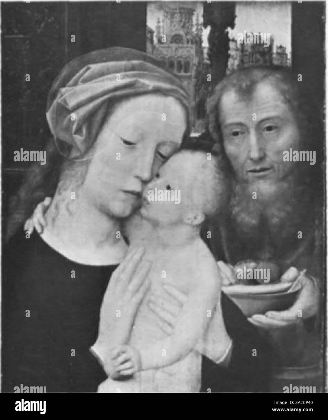 Cette peinture d’Adriaen Ysenbrant met en valeur des figures allongées et des contrastes dramatiques, caractéristiques clés du maniérisme anversois. Les thèmes religieux sont présentés avec des détails complexes et une profondeur émotionnelle. Banque D'Images