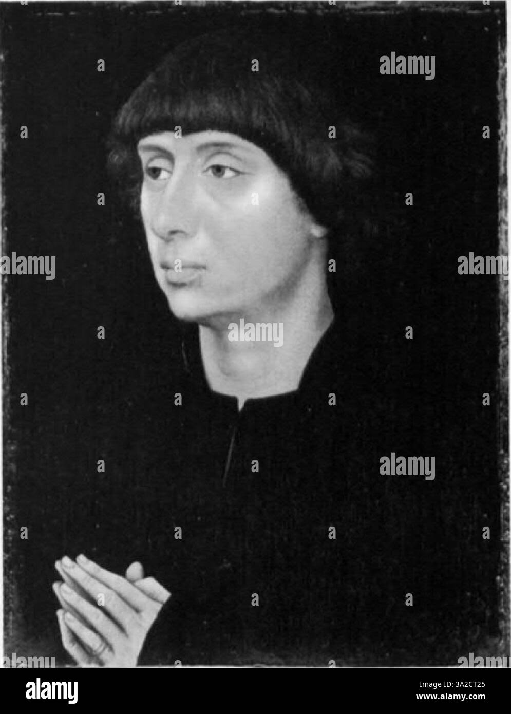 Une peinture religieuse néerlandaise primitive de Rogier van der Weyden et le Maître de Flémalle, mettant en vedette des détails complexes de figures humaines et de sujets bibliques avec une profondeur émotionnelle. Banque D'Images