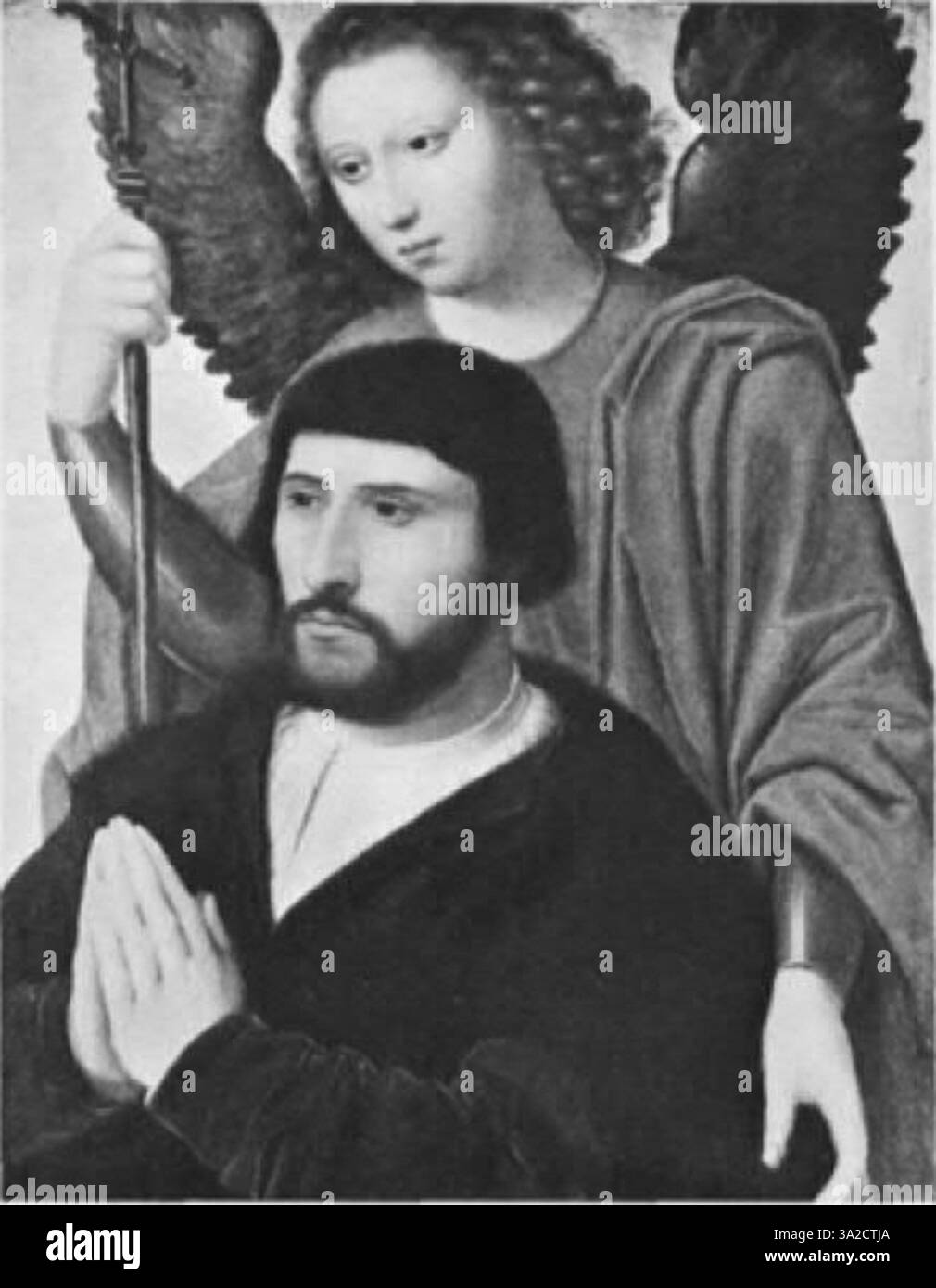 Cette peinture d'Adriaen Ysenbrant présente des figures finement détaillées caractéristiques du maniérisme anversois. Le sujet, probablement religieux ou historique, est représenté avec un réalisme vif et une profondeur émotionnelle. Banque D'Images