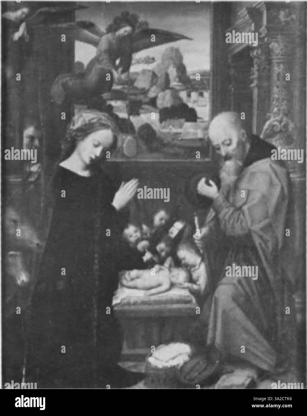 La peinture d’Adriaen Ysenbrant, datant de la période maniériste d’Anvers, présente une représentation réaliste et détaillée de figures et d’environnements, caractéristiques de la Renaissance du Nord. L'artiste met l'accent sur la profondeur émotionnelle et les textures fines, avec des nuances religieuses ou historiques possibles. Banque D'Images