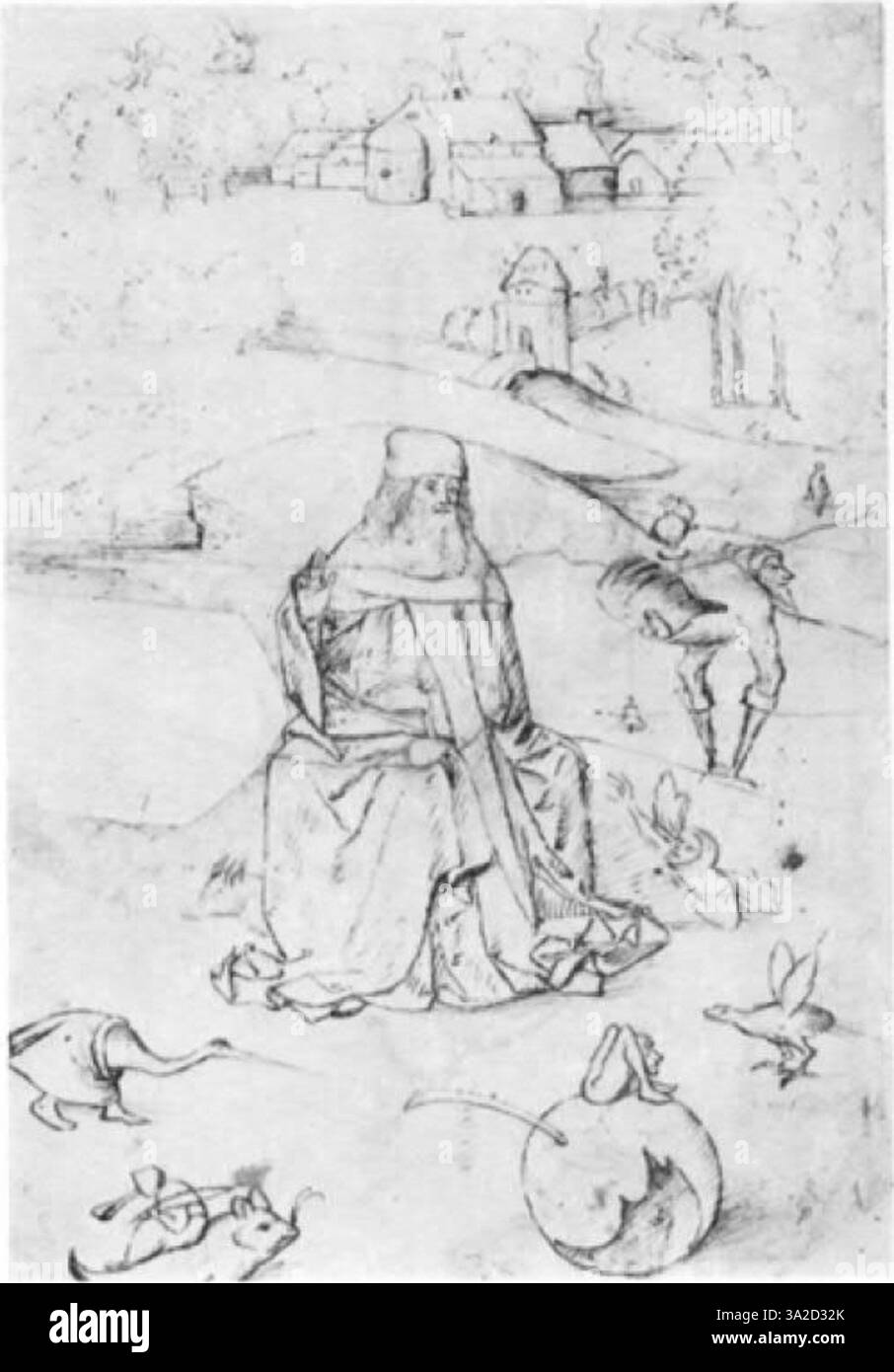 Geertgen tot Sint Jans, influencé par Jérôme Bosch, dépeint une scène religieuse remplie de détails complexes. La peinture utilise des couleurs vives pour représenter des figures bibliques et des thèmes sacrés, mettant en valeur l'accent de la Renaissance du Nord sur le réalisme et la dévotion spirituelle. Banque D'Images