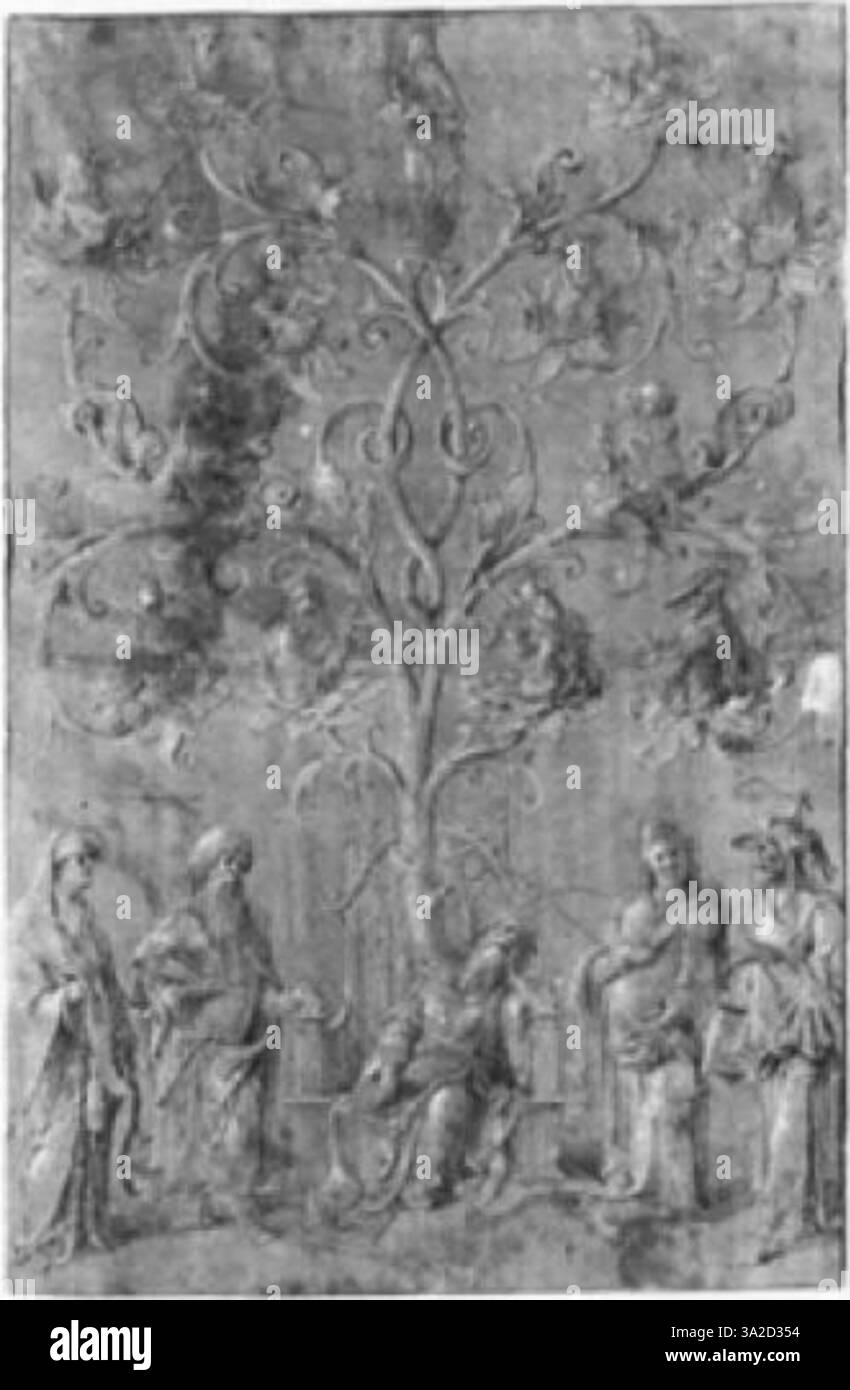 Le travail d’Ysenbrant illustre l’approche maniériste d’Anvers avec son accent sur les proportions allongées et les détails complexes, en particulier dans les thèmes religieux représentés. Banque D'Images