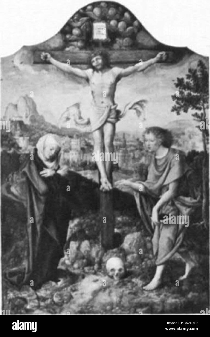 Cette pièce d'Adriaen Ysenbrant de la tradition maniéristes d'Anvers capture des figures et des textures très détaillées, reflétant le naturalisme et l'émotion caractéristiques de la Renaissance du Nord La scène est susceptible de représenter des sujets religieux ou historiques, rendus avec précision et soin. Banque D'Images