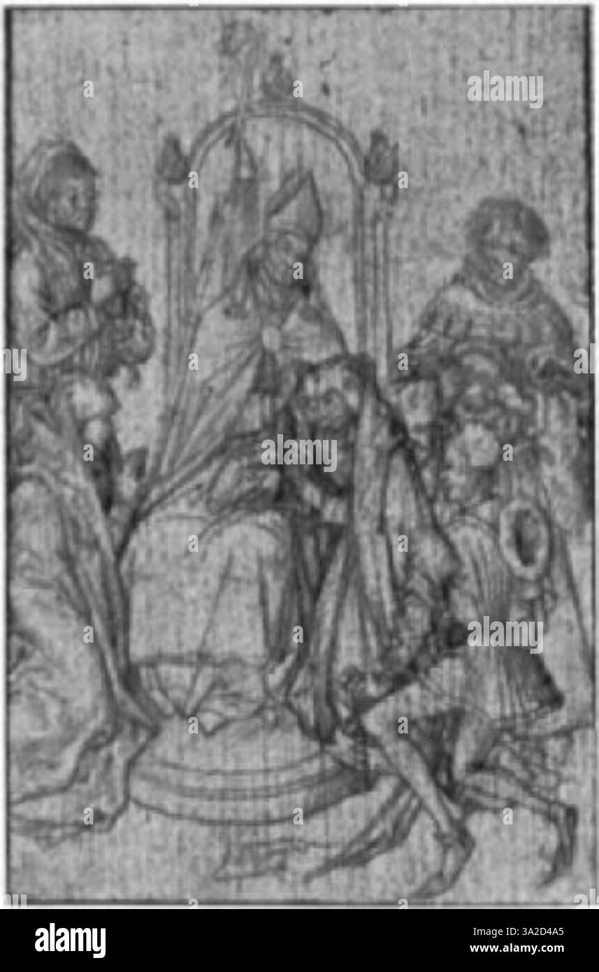 Cette pièce capture un moment de signification sacrée, où les expressions émotionnelles et les gestes des personnages soulignent l'importance de l'événement biblique. Banque D'Images