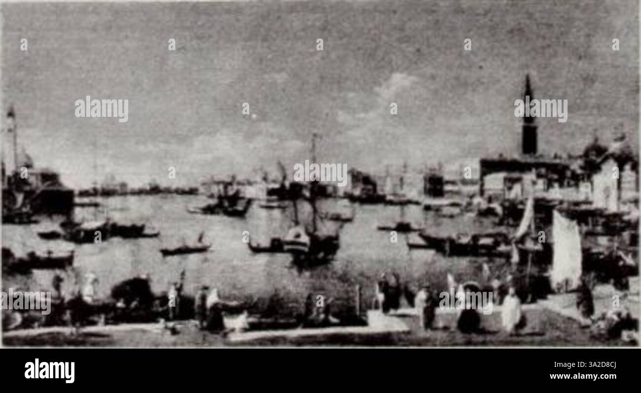 Cette œuvre de Canaletto se concentre sur la beauté architecturale saisissante de Venise, mettant en valeur les canaux, les ponts et les bâtiments de la ville. L’utilisation magistrale de la perspective et de la lumière par l’artiste traduit l’essence de la ville au XVIIIe siècle. Banque D'Images Cette œuvre de Canaletto se concentre sur la beauté architecturale saisissante de Venise, mettant en valeur les canaux, les ponts et les bâtiments de la ville. L’utilisation magistrale de la perspective et de la lumière par l’artiste traduit l’essence de la ville au XVIIIe siècle. Banque D'Images