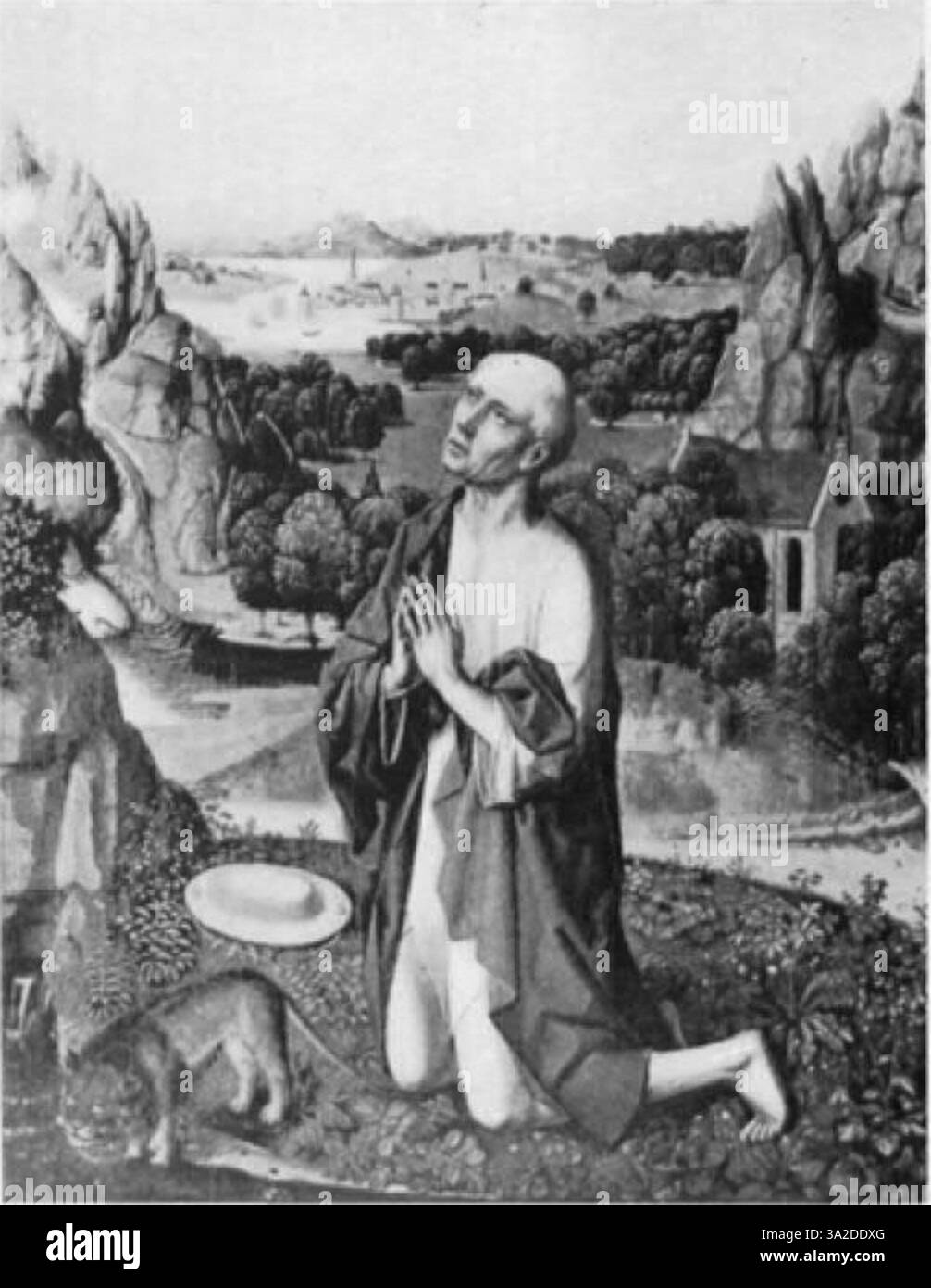 La peinture de Dieric bouts et Joos van Gent capture un thème religieux, en se concentrant sur des figures détaillées et l’expression émotionnelle dans le sacré compris Banque D'Images