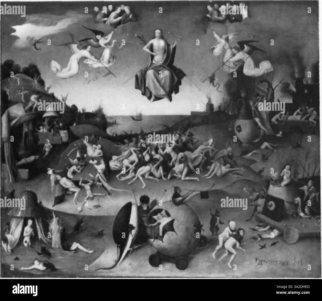 Cette œuvre est un excellent exemple de la peinture néerlandaise primitive, axée sur le symbolisme religieux et les détails complexes, influencée par l’approche de Geertgen tot Sint Jans et Hieronymus Bosch sur les sujets bibliques. Banque D'Images