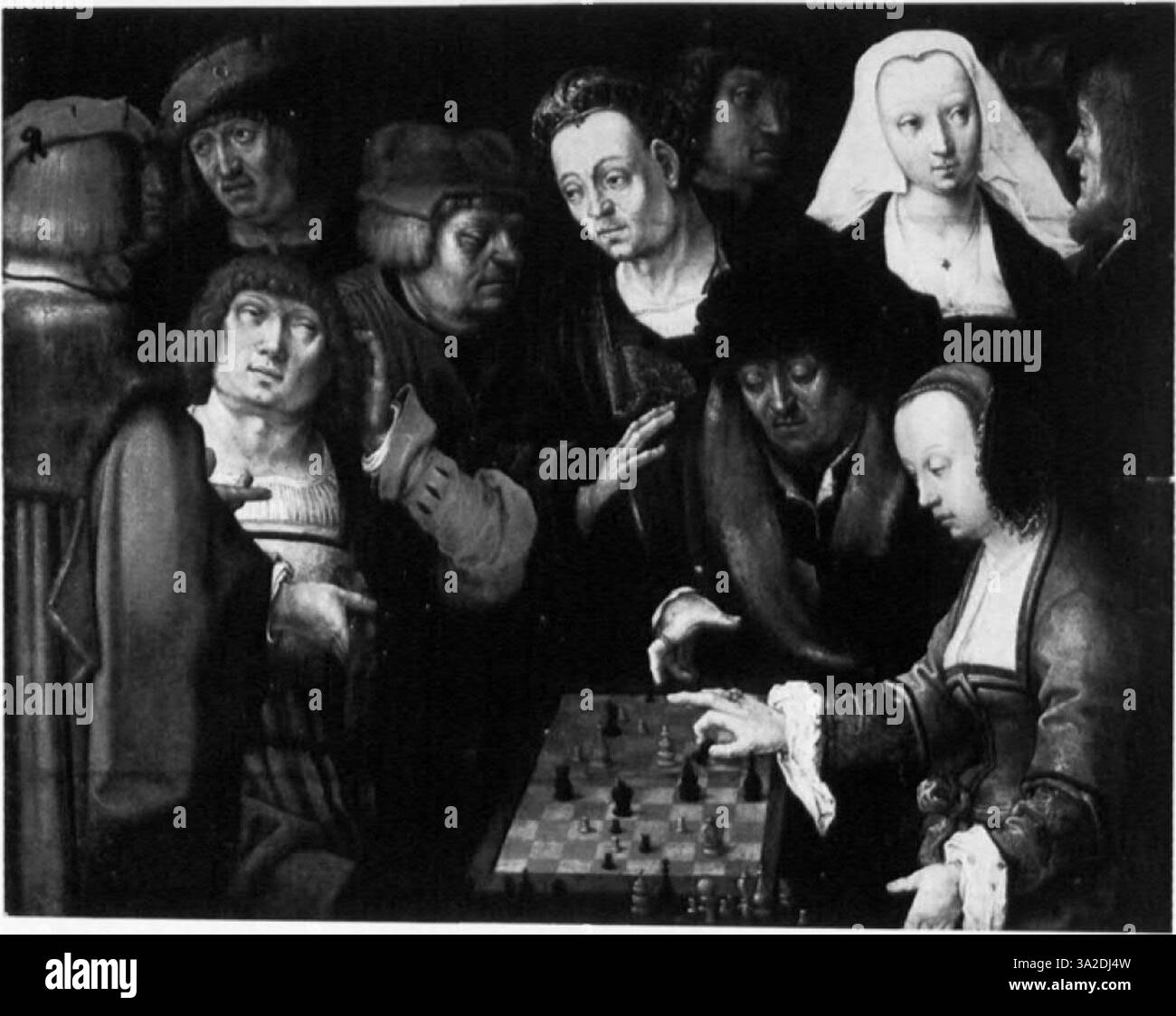 Un exemple raffiné de l’art de la Renaissance du Nord, mettant l’accent sur la représentation de sujets bibliques avec des textures riches et des images symboliques caractéristiques du style de Lucas van Leyden. Banque D'Images