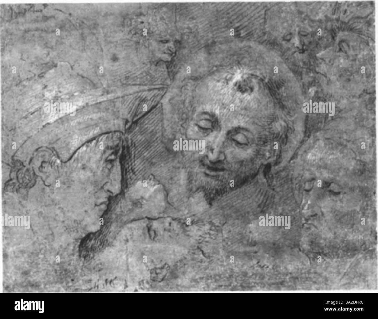 Cette pièce d'Ysenbrant présente les figures allongées et les détails fins typiques du maniérisme anversois, avec un accent sur l'iconographie religieuse et le symbolisme. Banque D'Images
