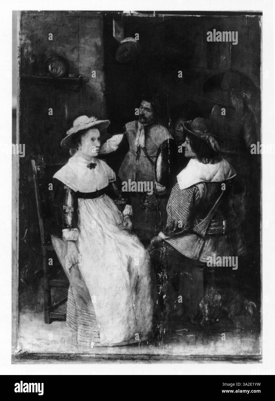 *A Merry Company* de Joos van Craesbeeck représente un groupe de personnes jouissant de loisirs ensemble, capturant la dynamique sociale des rassemblements du XVIIe siècle en mettant l'accent sur la convivialité et l'interaction. Banque D'Images