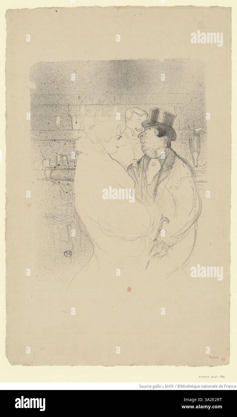 Ida Heath au bar représente l'actrice et danseuse américaine Ida Heath dans un bar. Toulouse-Lautrec capte sa présence animée et l’atmosphère vibrante de la vie nocturne parisienne. Banque D'Images