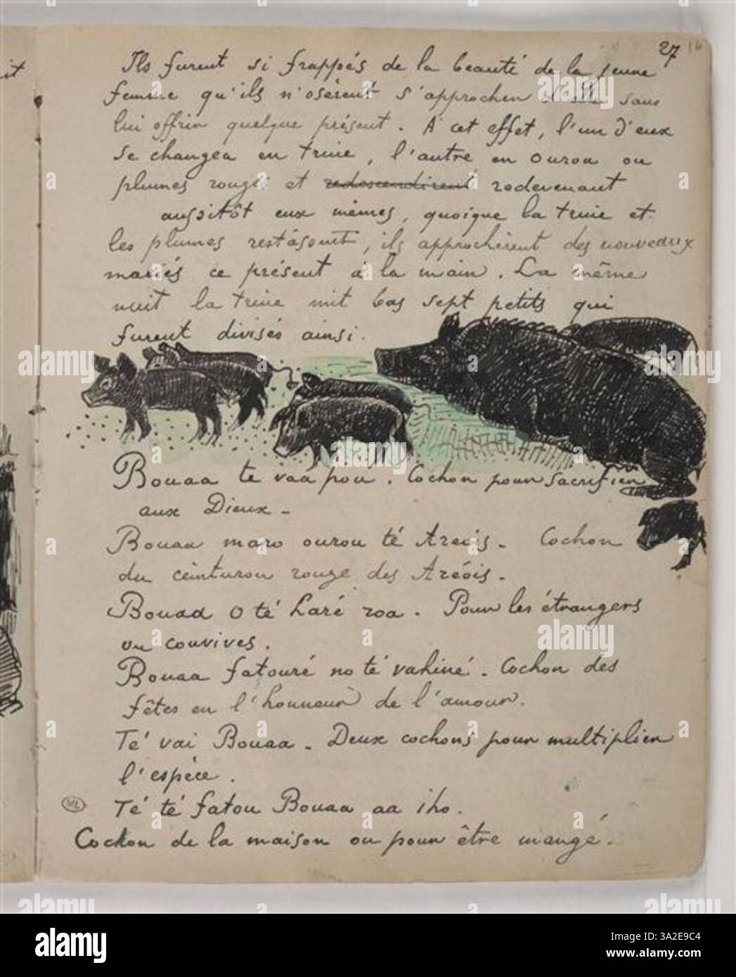 « RF 10755, 27 » illustre l’exploration de la forme et de l’identité de Gauguin, reflétant son profond intérêt pour l’expression symbolique et émotionnelle. Banque D'Images