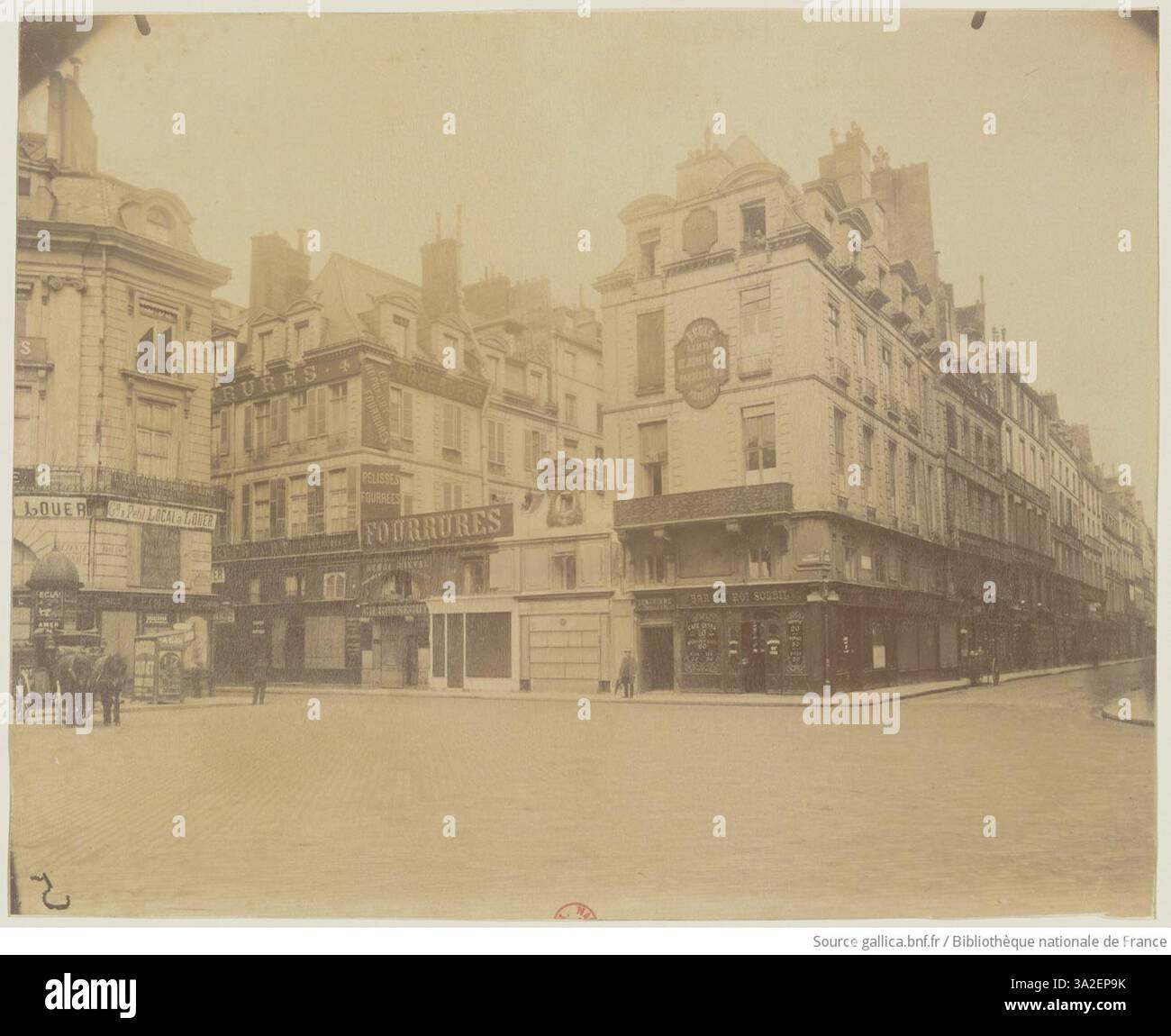 La photographie prise par Eugène Atget du Hôtel du généalogiste Clérambaut, rue vide-Gousset à Paris, en juin 1906, capture le bâtiment historique et ses caractéristiques architecturales, reflétant le caractère de la ville au début du XXe siècle. Banque D'Images