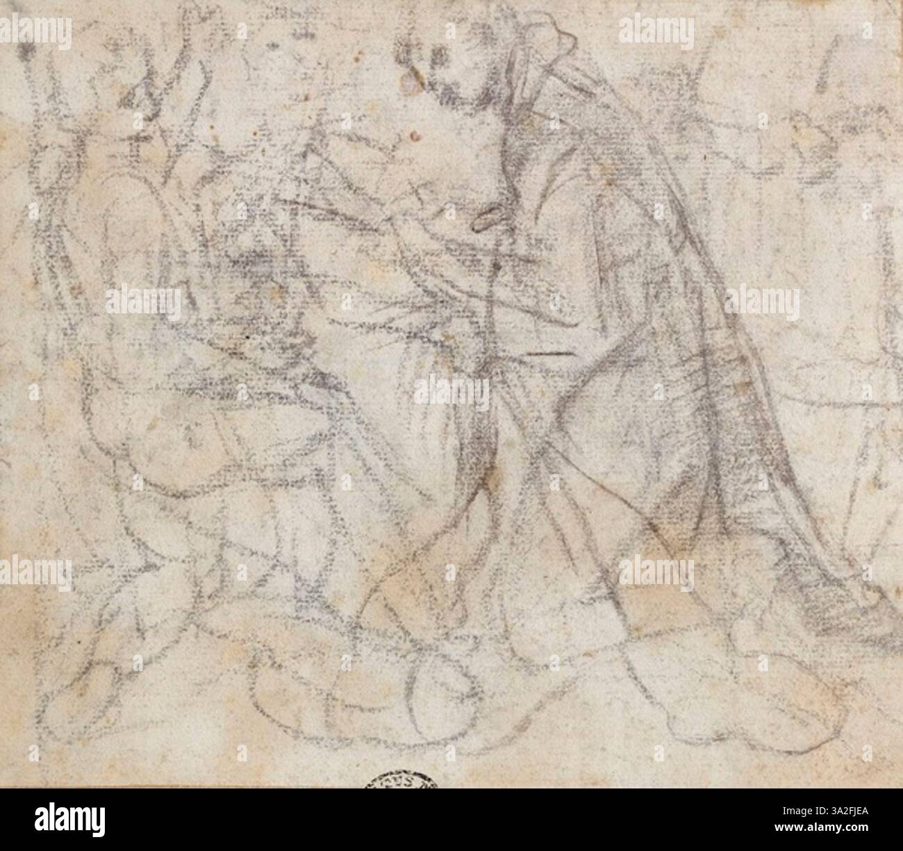 Ce croquis de composition de Barocci comporte trois figures, soulignant — free download