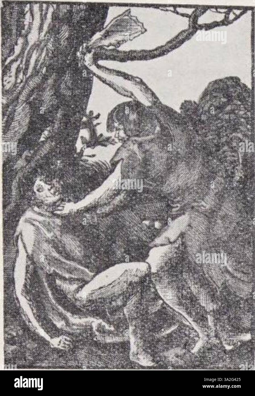 Dans Hollstein 023, Lucas van Leyden capture des sujets bibliques avec des détails clairs, en utilisant la profondeur émotionnelle et des gravures expressives. Banque D'Images