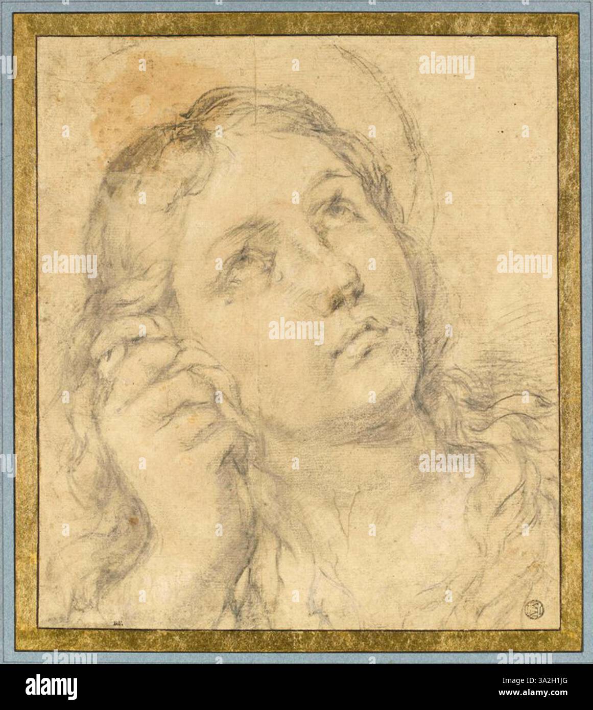 Ce portrait montre Sainte Marie-Madeleine avec ses yeux tournés vers le ciel, évoquant un sens de la dévotion spirituelle et de la contemplation, un thème commun dans les religieux baroques Banque D'Images