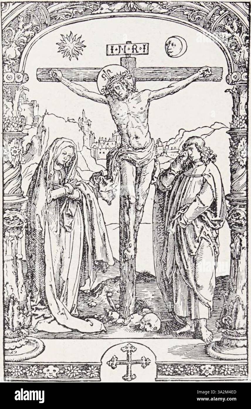 Hollstein 032 de Lucas van Leyden présente des thèmes religieux avec une gravure expressive, offrant des détails complexes et capturant la profondeur émotionnelle des sujets bibliques. Banque D'Images
