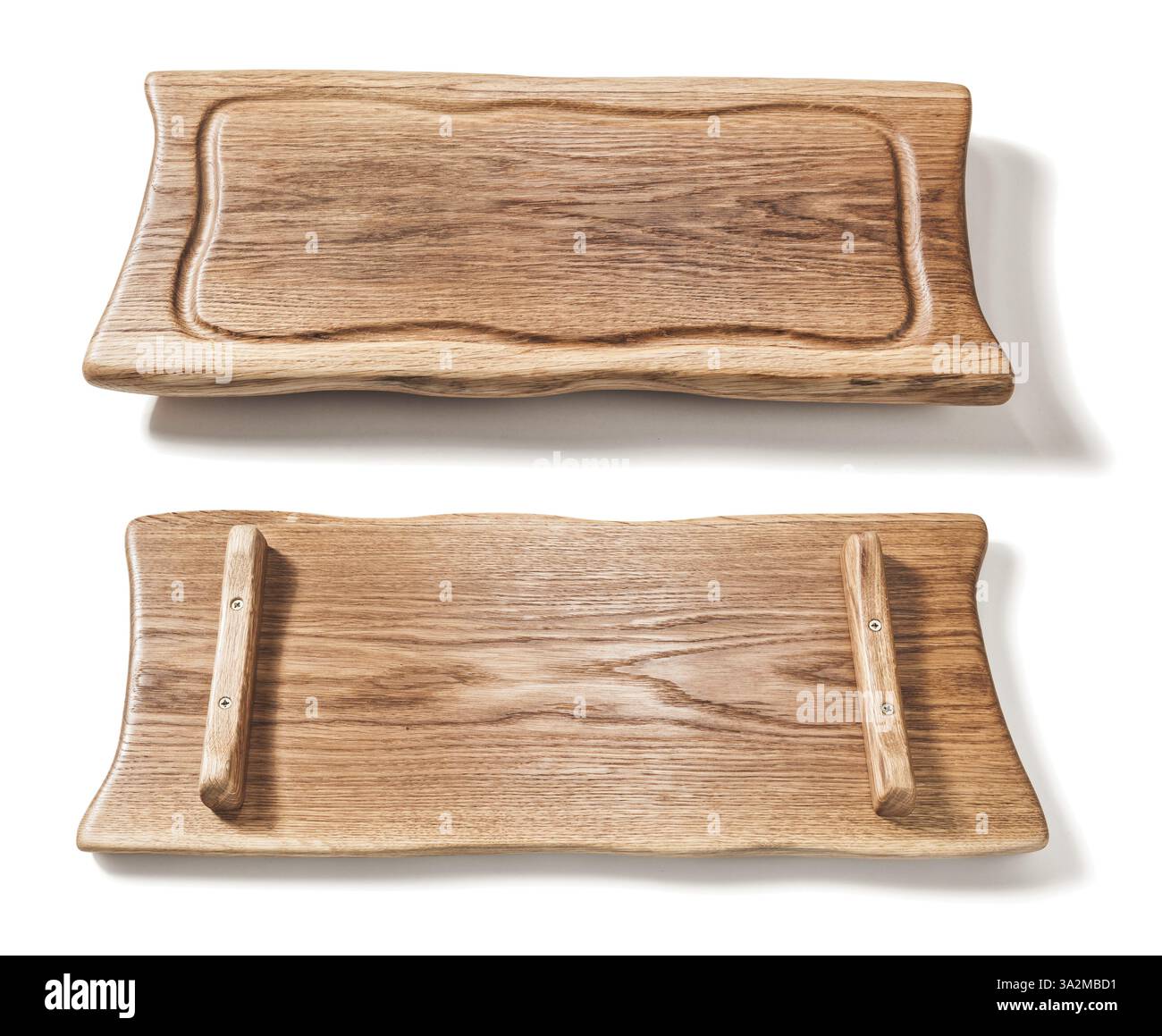 Two Sides of Life Baved Oak Wood Vintage Steak Board Ioslated Banque D'Images