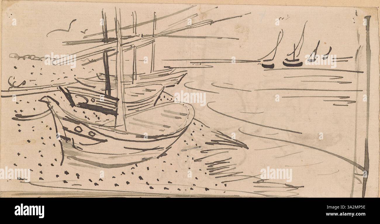 Une partie recadrée d’une lettre autographe de Vincent van Gogh, écrite à Émile Bernard en 1888, révélant un aperçu de ses pensées artistiques et de ses réflexions personnelles. Banque D'Images