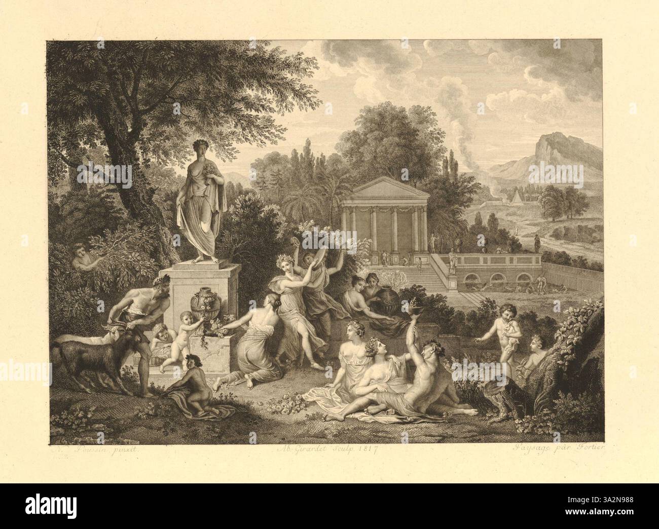 Une peinture d’Abraham Girardet, reflétant son interprétation des thèmes classiques et des sujets religieux de Poussin, typiques des européens du XIXe siècle Banque D'Images