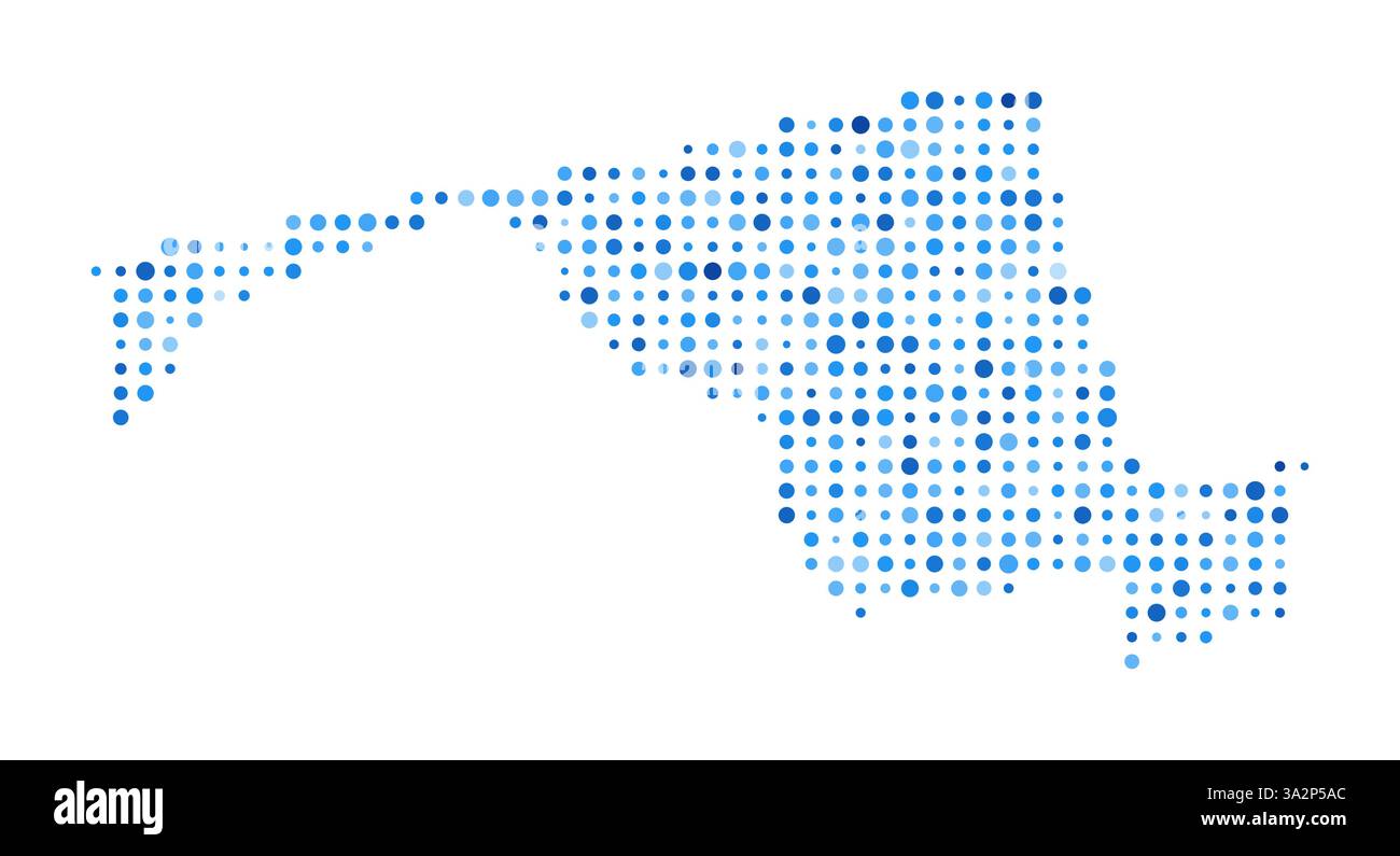 Carte des points du Maryland. Forme de style numérique de l'état AMÉRICAIN. Image vectorielle du Maryland. Points circulaires bleus en forme d'état AMÉRICAIN. Belle illustration vectorielle. Illustration de Vecteur