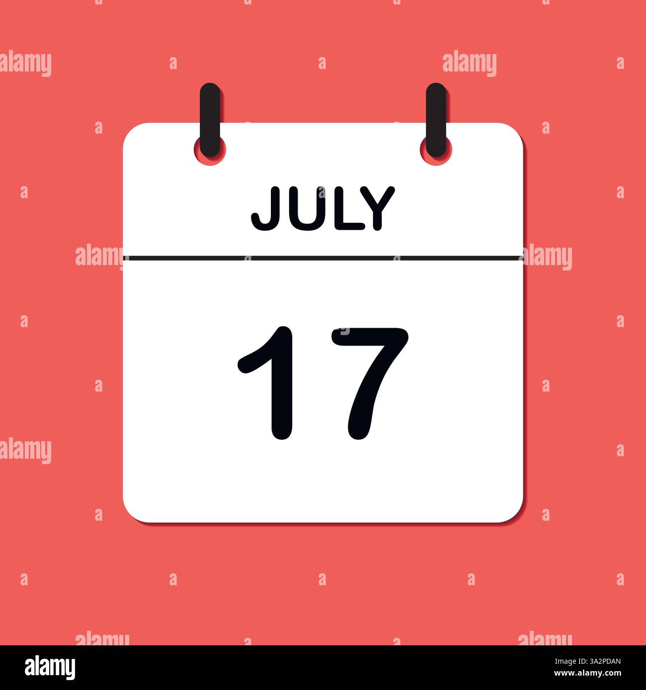 17 juillet. Icône calendrier quotidien pour la conception. Conception simple pour brochure commerciale, flyer, médias imprimés, publicité. Facilement modifiable Illustration de Vecteur