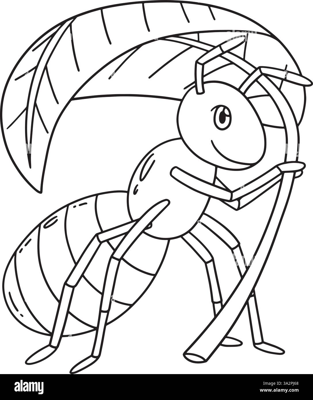 Fourmi avec un parapluie feuille à colorier isolé Illustration de Vecteur Fourmi avec un parapluie feuille à colorier isolé Illustration de Vecteur