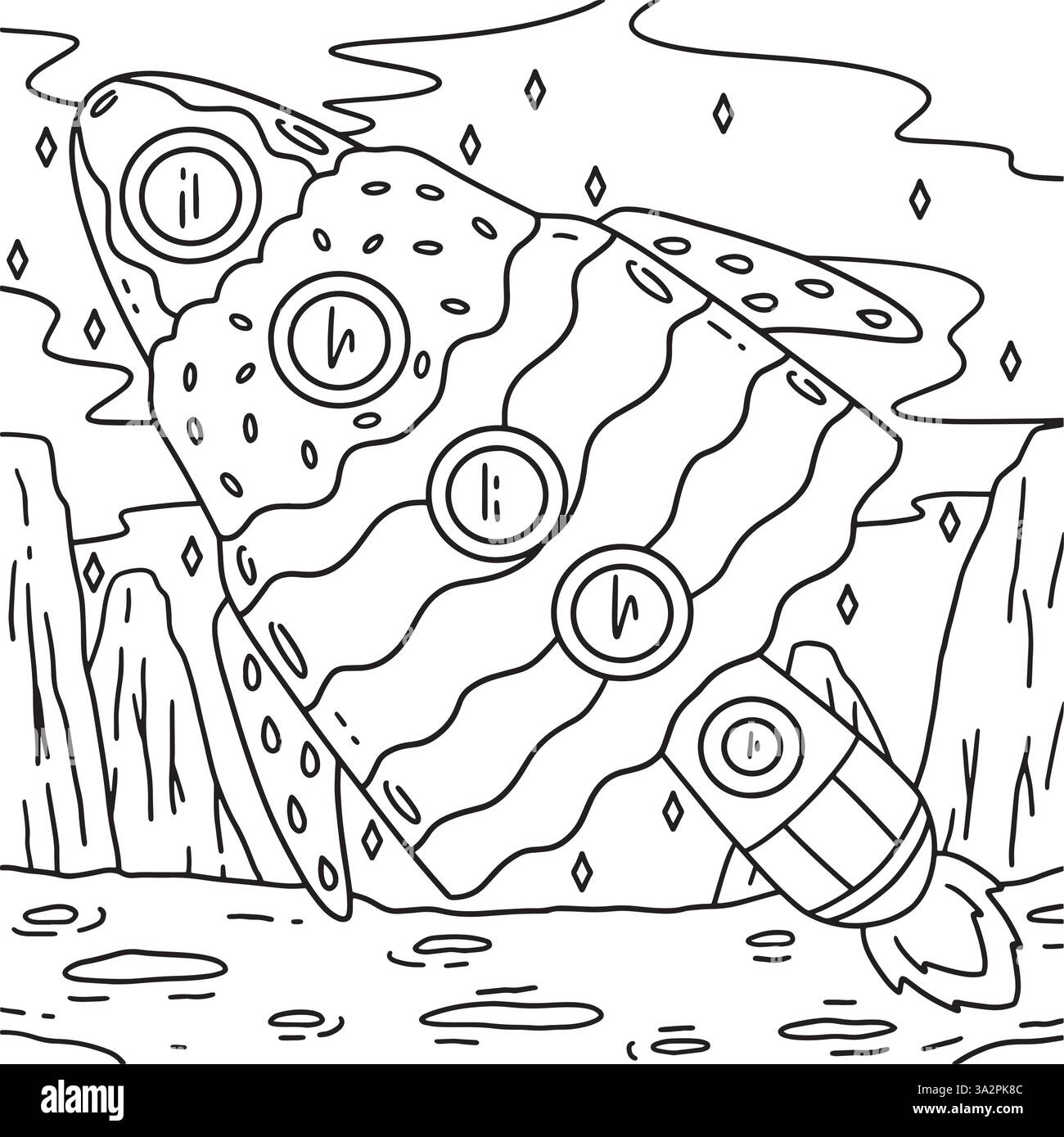 Space Popsicle Rocket Coloring page pour les enfants Illustration de Vecteur