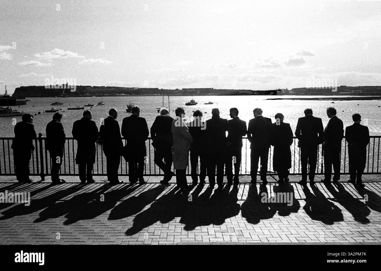 VIP donne sur la baie intérieure de Cardiff avant la construction du barrage Banque D'Images