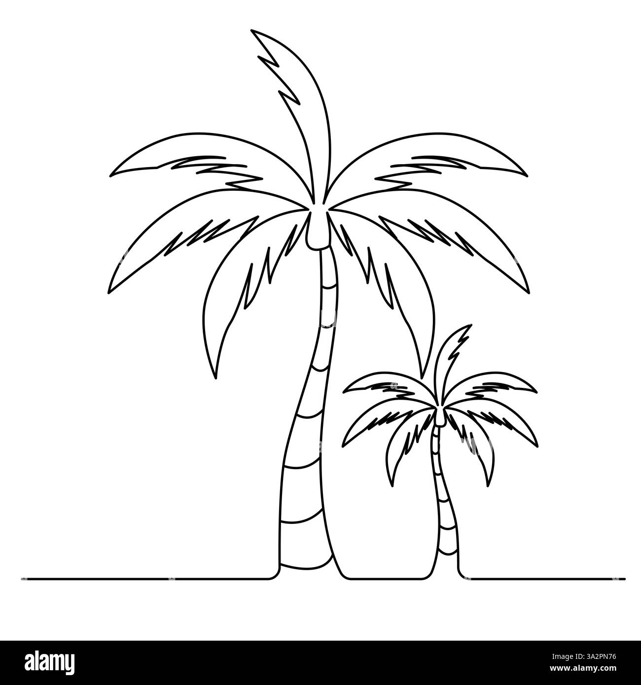 Dessin d'art continu d'une ligne de conception d'illustration vectorielle d'arbre de palmier Illustration de Vecteur