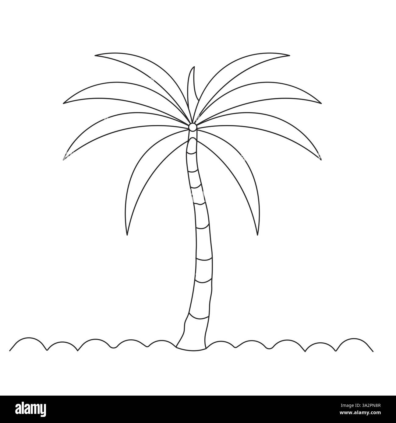 Dessin d'art continu d'une ligne de conception d'illustration vectorielle d'arbre de palmier Illustration de Vecteur