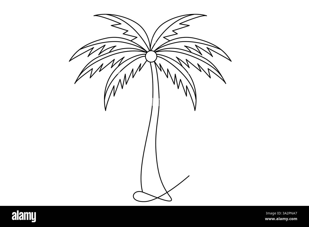 Dessin d'art continu d'une ligne de conception d'illustration vectorielle d'arbre de palmier Illustration de Vecteur
