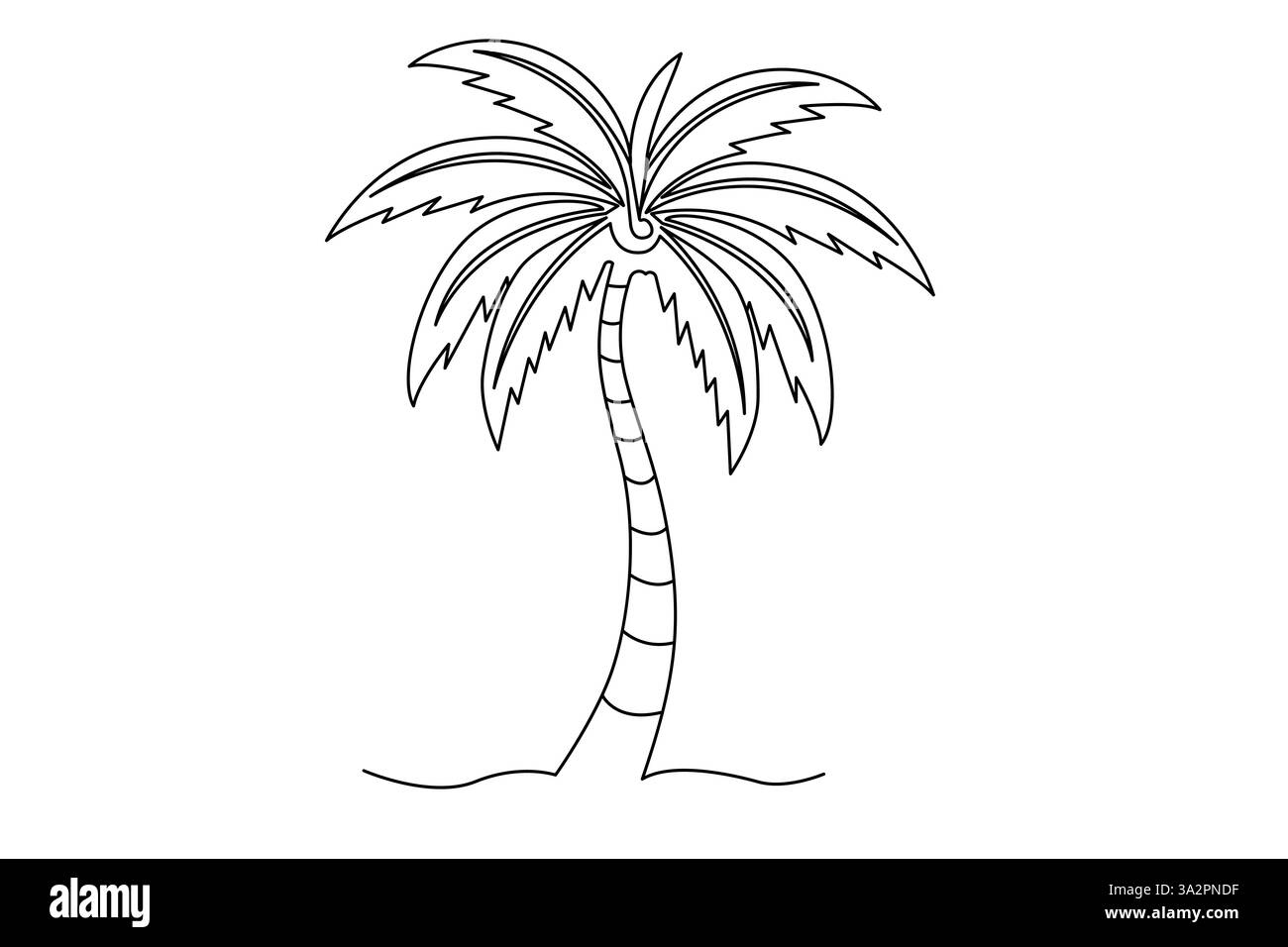 Dessin d'art continu d'une ligne de conception d'illustration vectorielle d'arbre de palmier Illustration de Vecteur