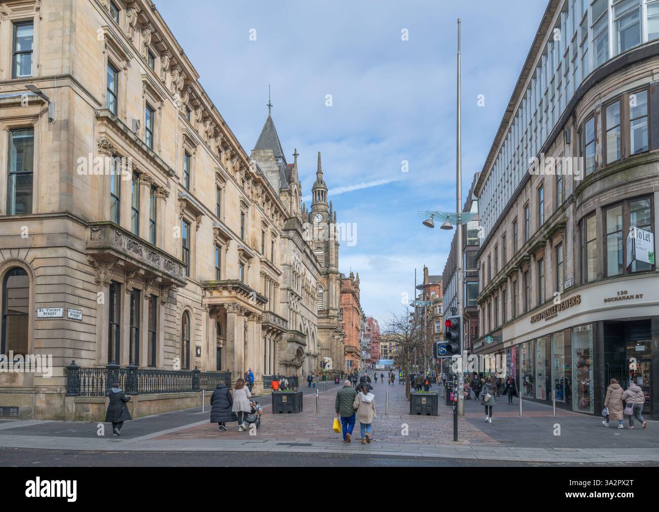 Buchanan Street dans le centre-ville, Glasgow, Écosse, Royaume-Uni Banque D'Images