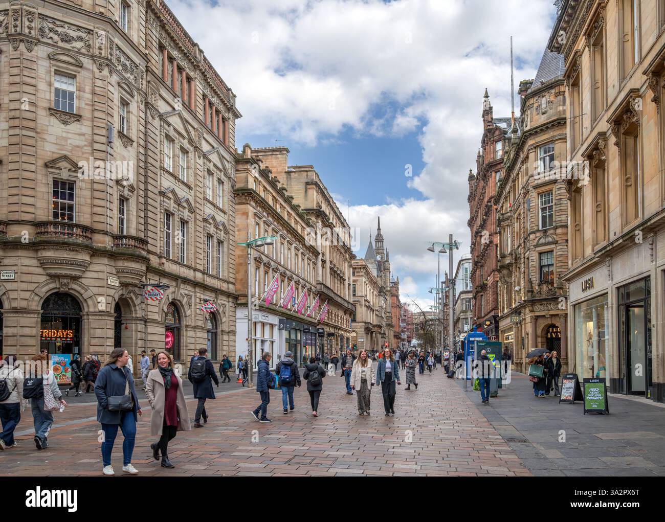 Buchanan Street dans le centre-ville, Glasgow, Écosse, Royaume-Uni Banque D'Images