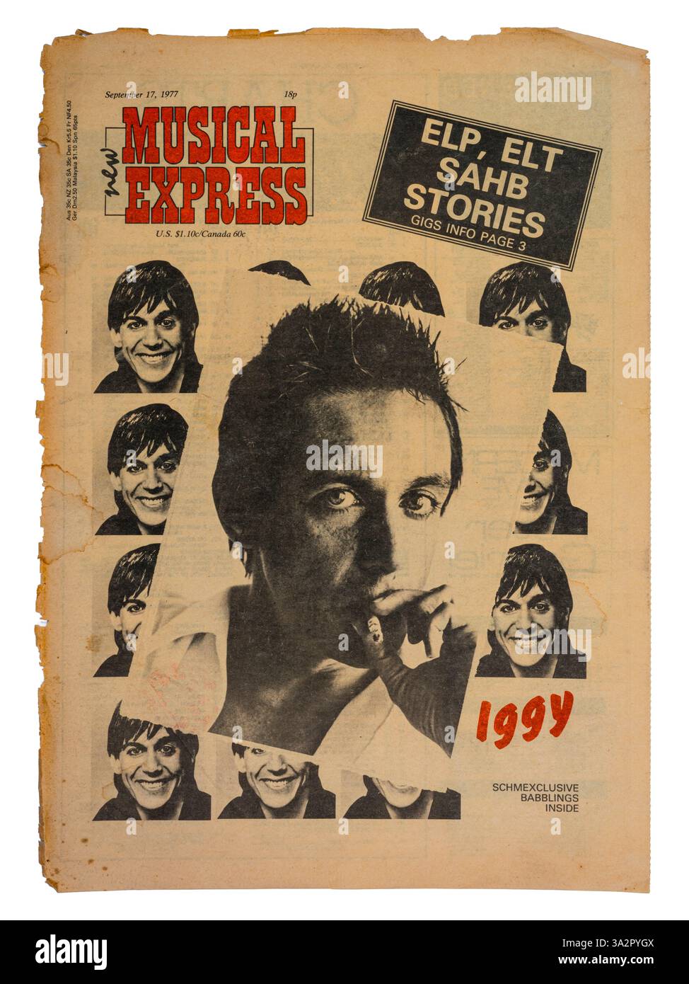 Iggy Pop, souvent appelé le «parrain du Punk», est un musicien emblématique connu pour sa présence sauvage sur scène, son énergie brute et son esprit rebelle. Banque D'Images