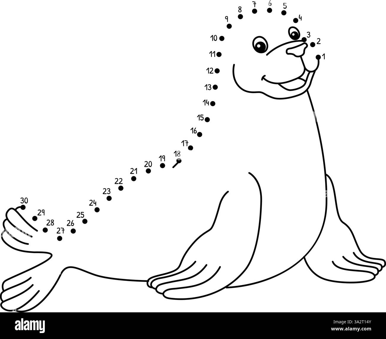 Multi Point Seal Vector Seal animal outline Banque d'images noir et blanc - Alamy