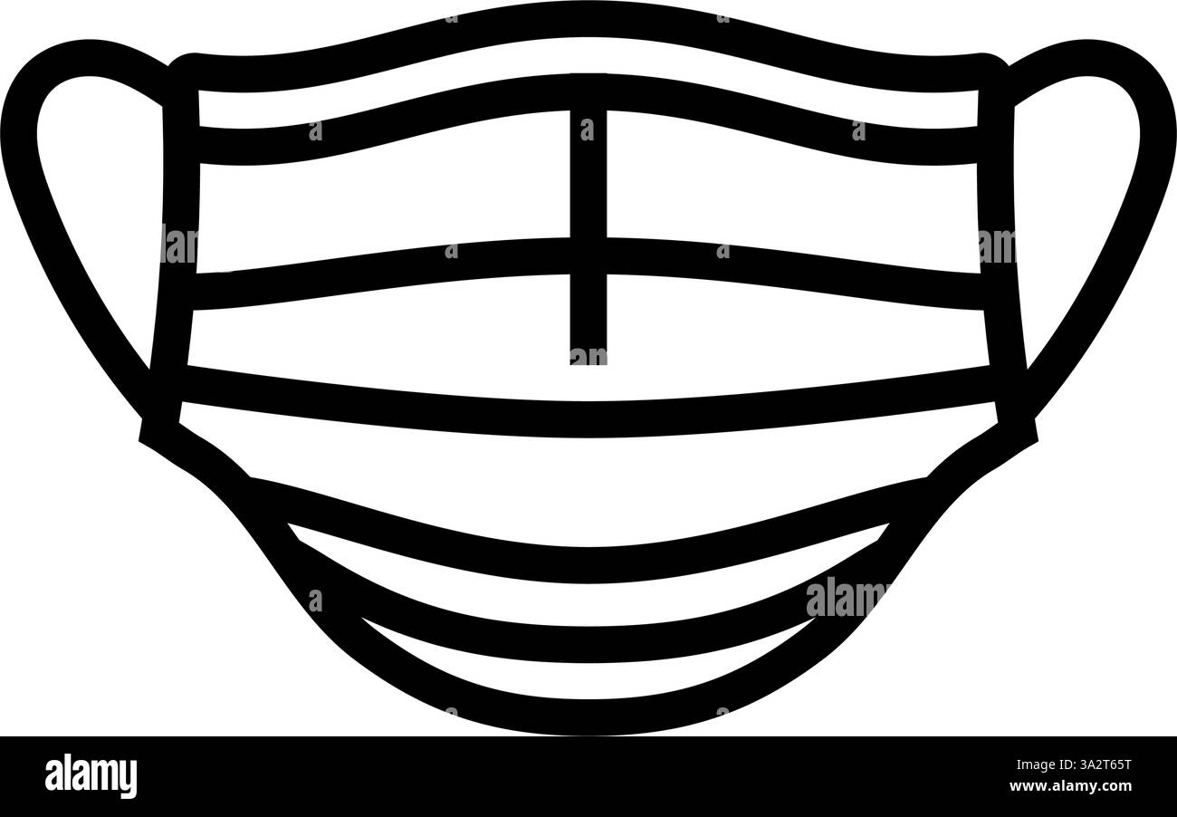 illustration vectorielle d'icône de ligne de chirurgien de masque chirurgical Illustration de Vecteur