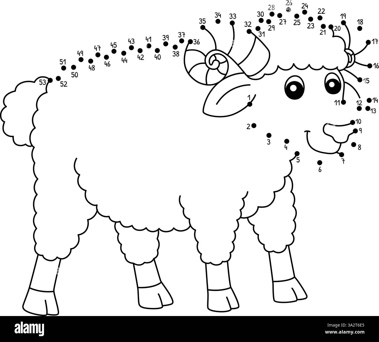 Coloration isolée d'animaux de ferme de moutons de point à point Illustration de Vecteur