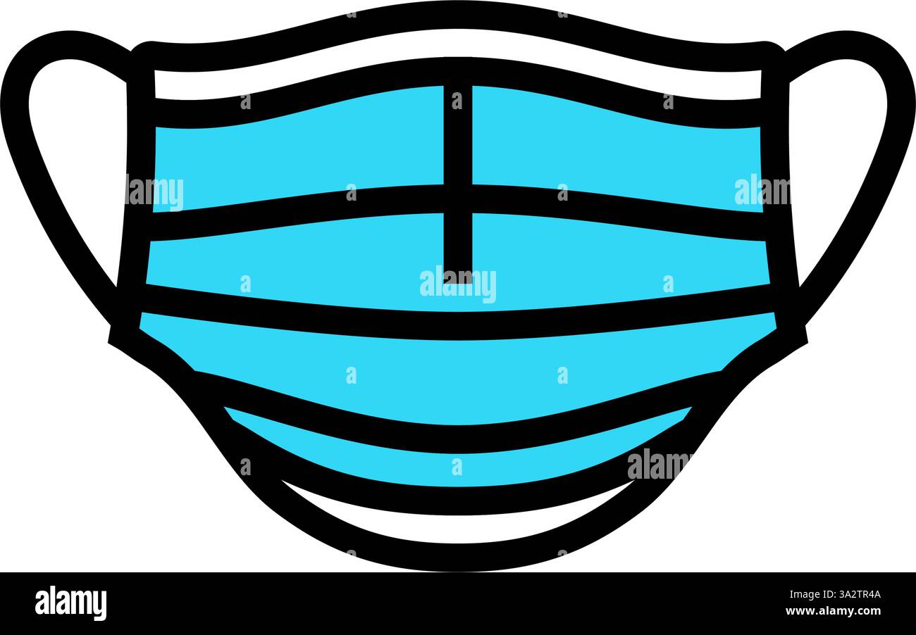 illustration vectorielle d'icône de couleur de chirurgien de masque chirurgical Illustration de Vecteur