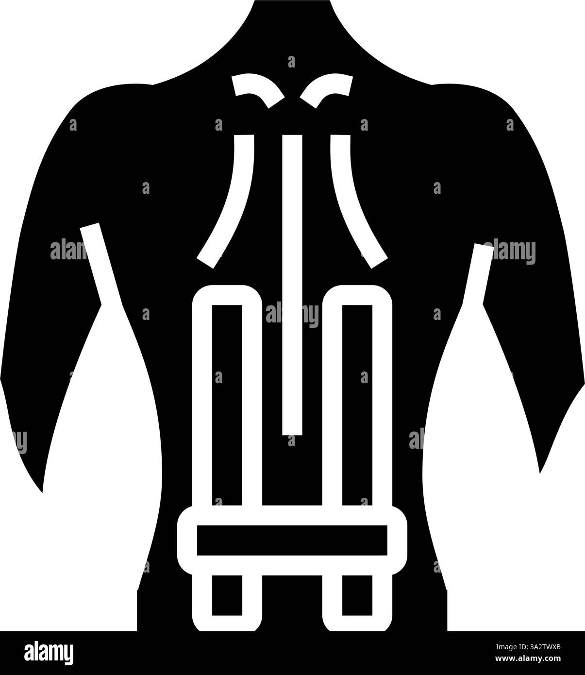 dos kinesio bande bandes dos illustration vectorielle d'icône glyphe de colonne vertébrale Illustration de Vecteur