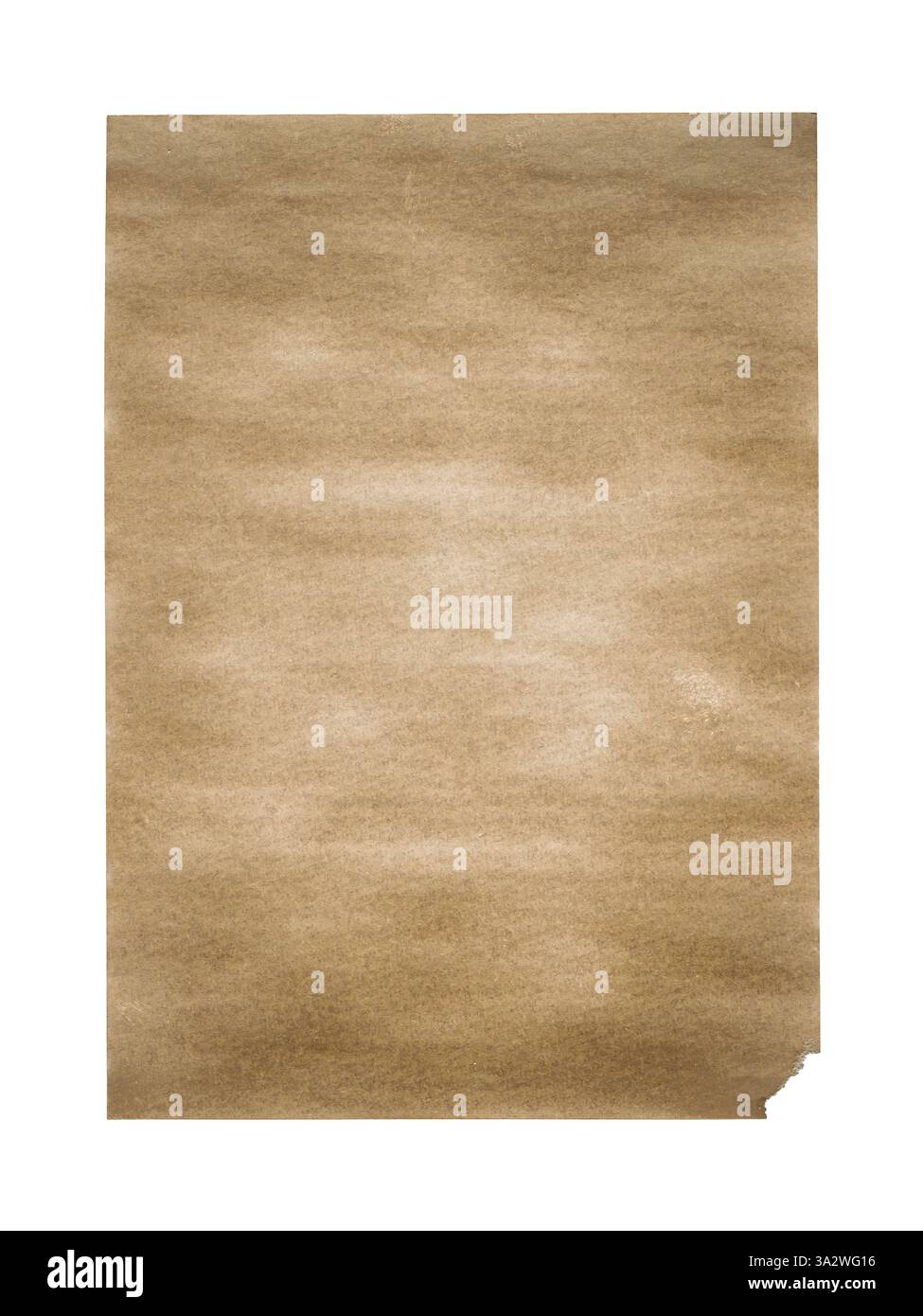 Feuille de papier aquarelle brune texturée placée à plat. Banque D'Images